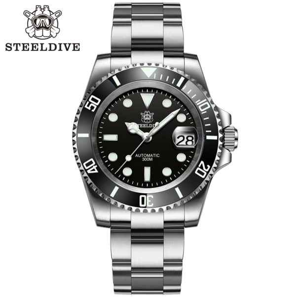 Купить SD1953 Black Ceramic Bezel 41mm Steeldive 30ATM Water Resistant NH35 Automatic Mens Dive Watch Reloj цена вас порадует