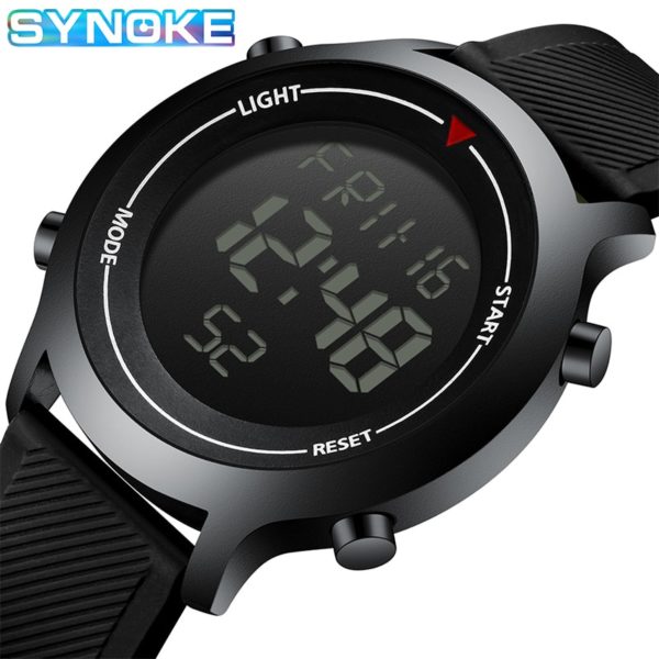 Купить Men's Wrist Watch SYNOKE Brand Watch For Men Digital Electronic Waterproof Metal Watch Frame Silicone Strap Sports Watches Mens цена вас порадует
