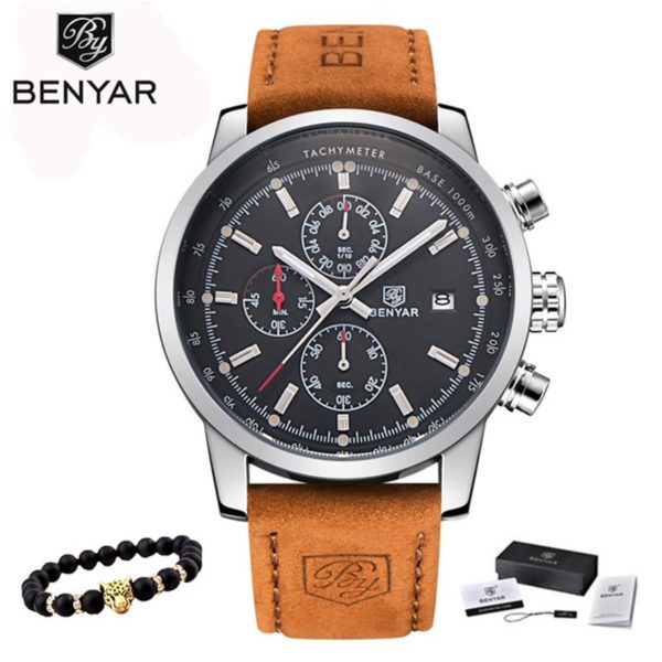 Купить BENYAR Watches Men Luxury Brand Quartz Watch Fashion Chronograph Watch Reloj Hombre Sport Clock Male Hour Relogio Masculino 2020 цена вас порадует