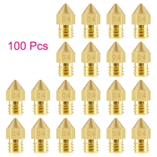 Купить 100pcs MK8 Nozzle 0.3 0.2 0.4mm 0.5mm MK7 MK8 Nozzle Threaded 1.75mm 3.0mm Filament Head Brass Nozzles For 3d Printer Parts цена вас порадует