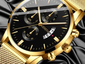 Купить Classic Business Men Watch Fashion Luxury watches stainless Steel mesh calendar Date Gold Quartz Wristwatch relogio feminino цена вас порадует
