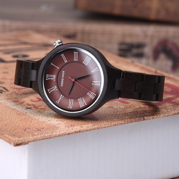 Купить DODO DEER New Fashion Ebony Wooden Watches Women Ladies Clock Casual Dress Quartz Wristwatch Female reloj mujer часы браслет цена вас порадует