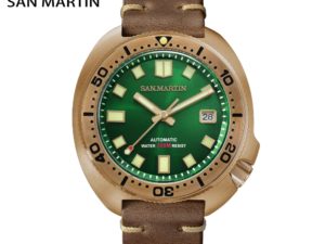 Купить San Martin Abalone Bronze Diver Watches Men Mechanical Watch Luminous Water Resistant 200M Leather Strap Stylish Relojes часы цена вас порадует