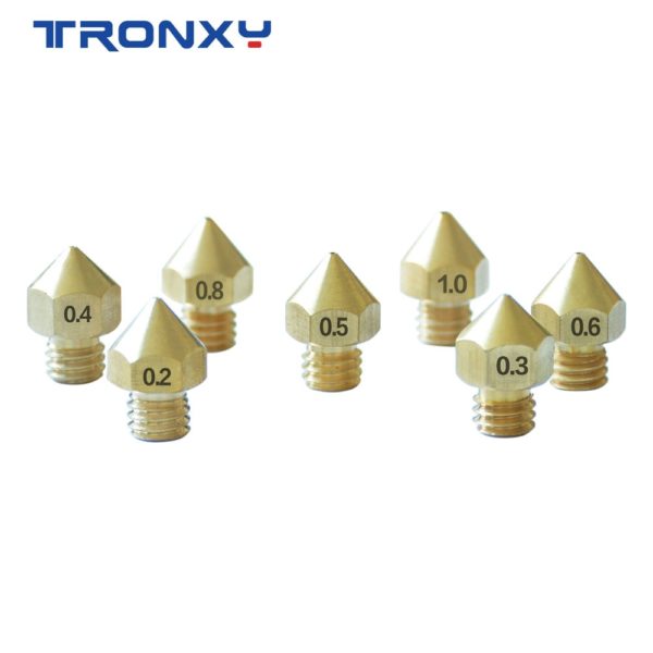 Купить Tronxy Quality product M6 screw thread Nozzle 3D Printer parts 0.2 0.3 0.4 0.5 0.6 0.8 1.0mm Size nozzle for 1.75mm filament цена вас порадует
