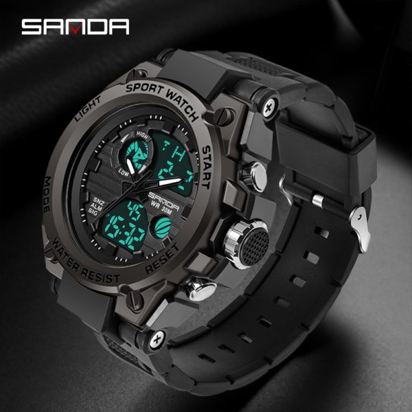 Купить SANDA Digital Watches For Mens Brand Military Fashion Casual Sports Waterproof Alarm LED Display Clock Electronic Wristwatches цена вас порадует
