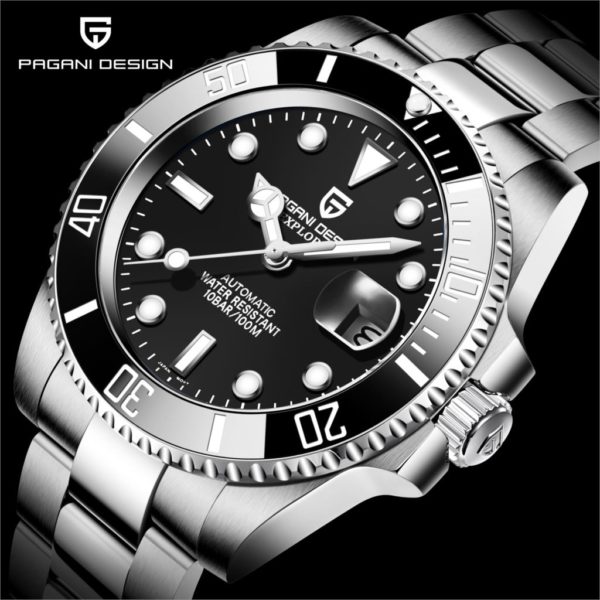 Купить 2021 New PAGANI DESIGN Men's Automatic Mechanical NH35A Wristwatches Stainless Steel Divers Watches Sapphire Glass Reloj Hombre цена вас порадует