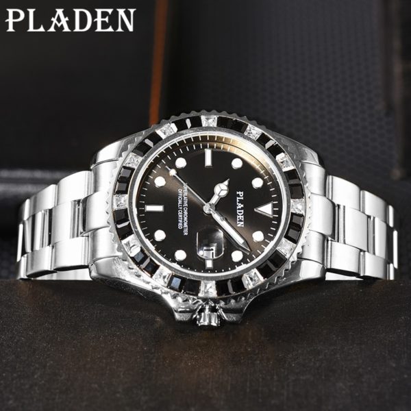 Купить PLADEN Quartz Men's Watches Top Business Green Waterproof Stainless Steel Male Wrist Watch Luxury Luminous Auto Date Dive Clock цена вас порадует