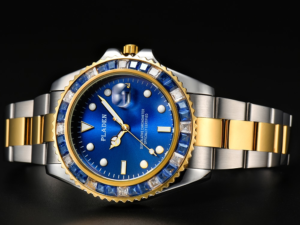 Купить "PLADEN Gold and Silver Waterproof Watches Business Blue Emerald Diamond European Relojes Auto Date Gentleman Relogio Masculino цена вас порадует