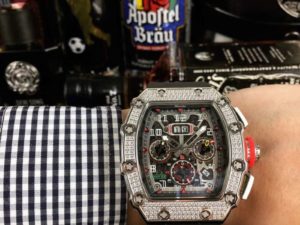 Купить RM Style Men's Watch Luxury Diamond Trend Quartz Chronograph Men's Clock Rubber Waterproof Brand Men's Wrist Watch montre homme цена вас порадует