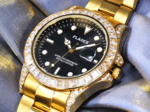 Купить PLADEN Gold Men Watch Diamond Luxury Original Water Proof Male Wristwatch Clock 22mm Watchband Luminous Calendar Quartz Zegarek цена вас порадует
