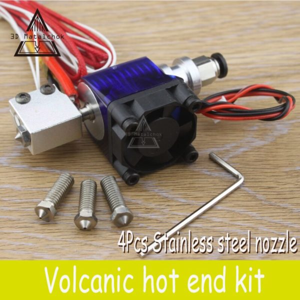 Купить 3D Printer parts Volcano kit J-head Hotend for 1.75mm/3.0mm Filament Extruder+4pcs 0.4mm-1.0mm Stainless steel Nozzles Reprap цена вас порадует