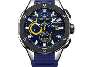Купить Men Sports Wrist Watches Chronograph Blue Silicone Strap Quartz Army Military Stopatches Clock Men Male Relogios Masculino 2053G цена вас порадует