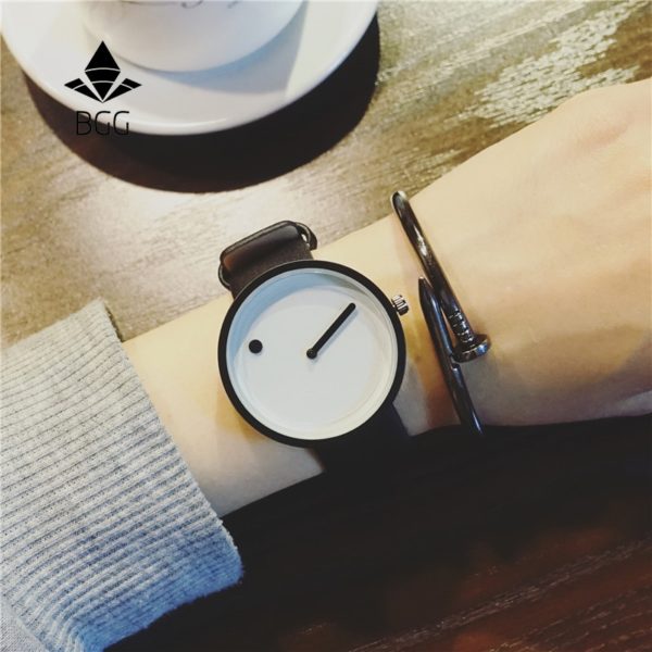 Купить 2019 Minimalist style creative wristwatches BGG black & white new design Dot and Line simple stylish quartz fashion watches gift цена вас порадует