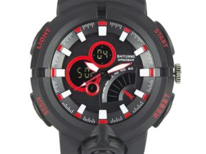 Купить SHIYUNME Men's Trendy Outdoor Sports Waterproof Watch LED Dual Display Calendar Alarm Clock Luminous Plastic Watch часы мужские цена вас порадует
